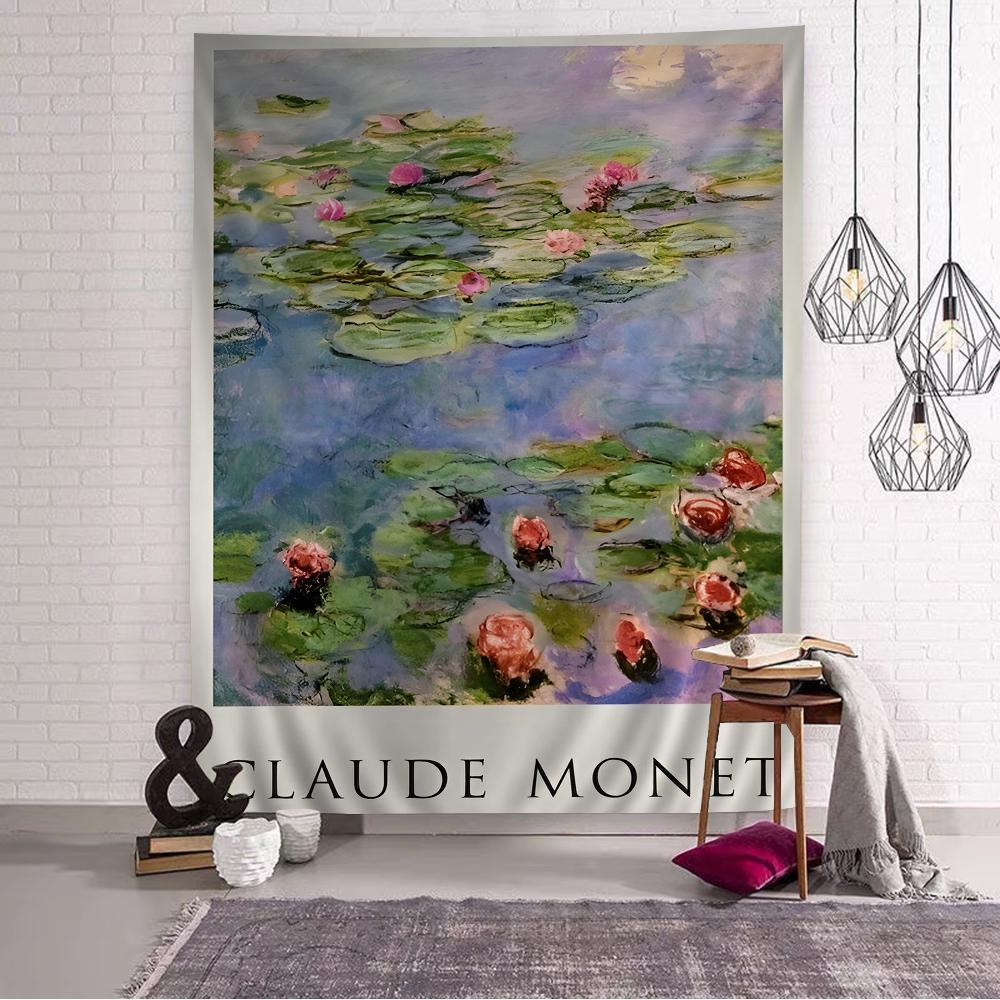 Impressionism Artist Claude Monet Chart Tapestry Bohemian Wall Tapestries Mandala Wall Art Decor