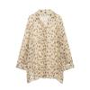 Women Fashion Printed Single Breasted Blouse Vintage Lapel Neck Long Sleeves Female Chic Lady Shirts