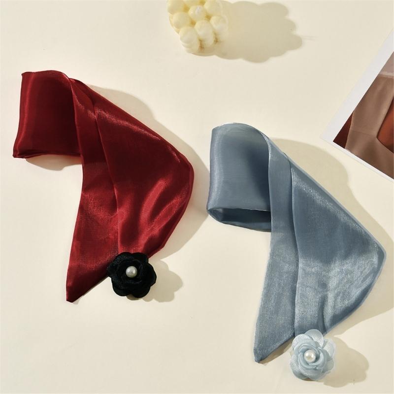 Adjustable Flower Neckerchief Removable Soft Touches Polyester Neck Wrap for Daily Wear Or Occasion