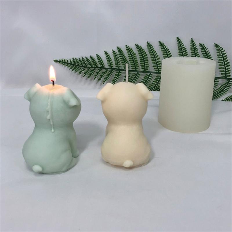 Bulldog Candle Mold for DIY Crafting Aromatherapy Candle Wax Soaps Moulds Pug Chocolate Mould