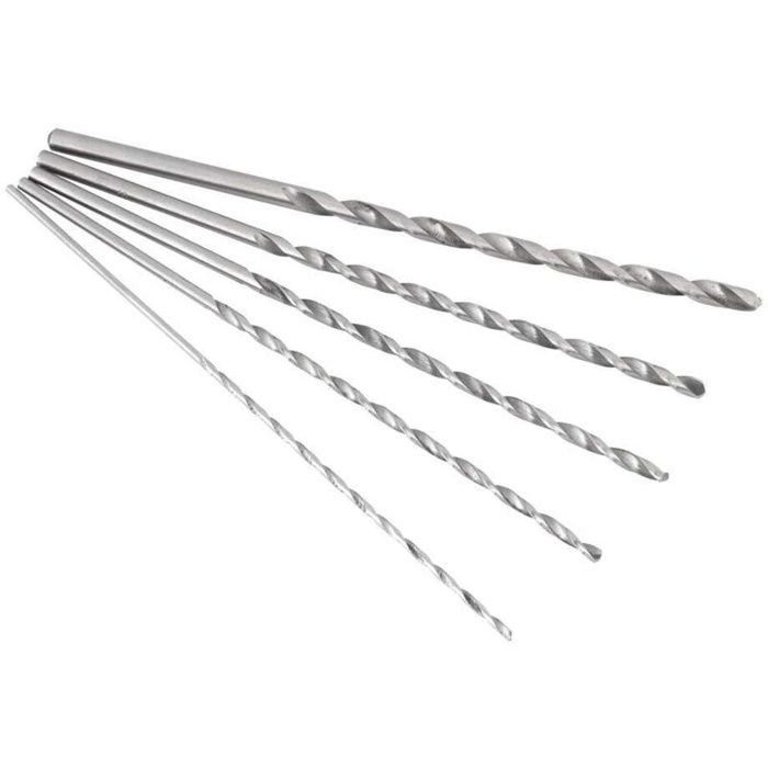Foret hélicoïdal - AIMOONSA - 2-5mm - Extra long 150-160mm - Acier rapide HSS - Pack 5 (2/3/3.5/4/5mm)