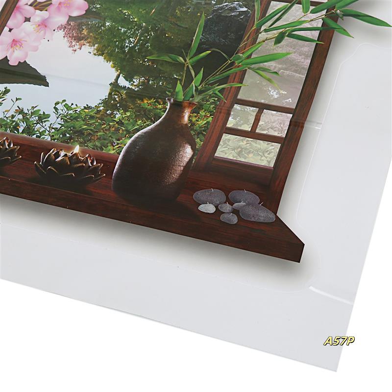 3X 3D Window Sakura Peach Blossom Flower Art Wall Sticker Removable Decal Mural