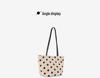 2026 Women's Korean Polka Dot Cotton Linen Tote Bag - Large Capacity Shoulder Handbag
