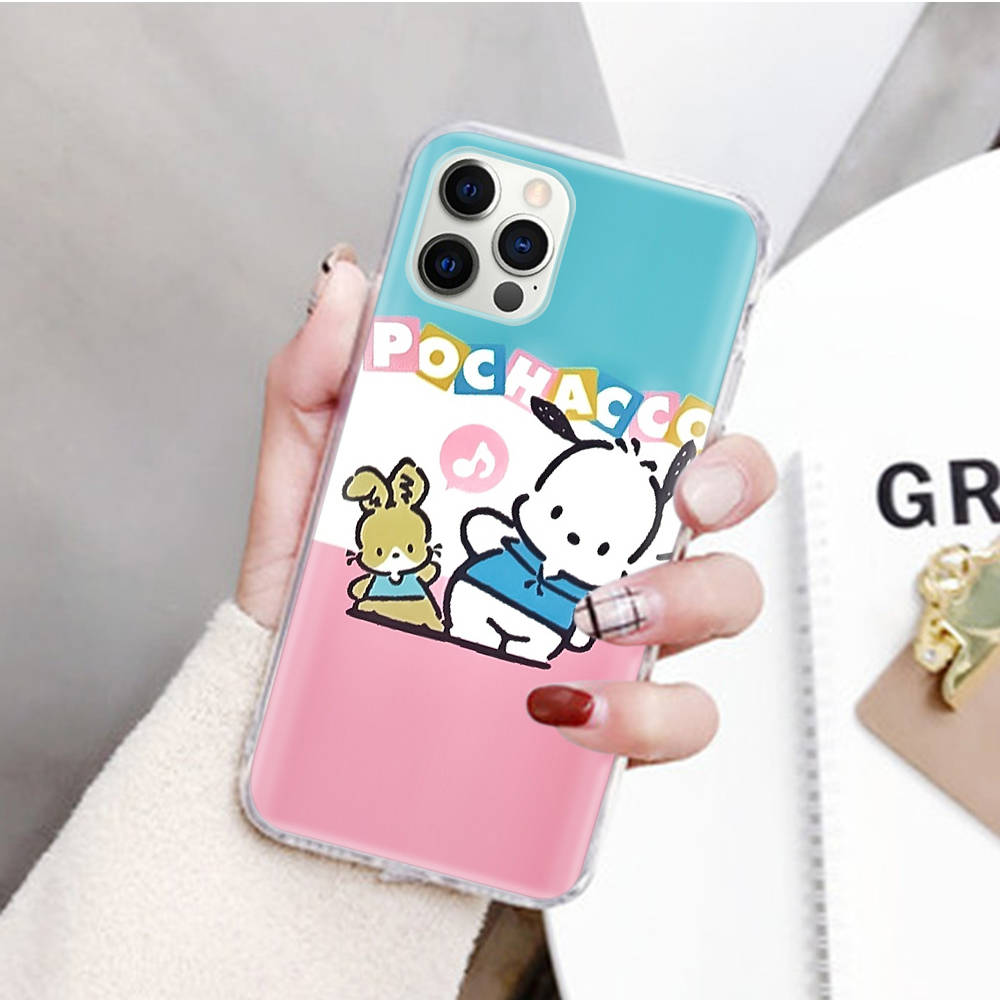 JZ26 Cartoon Pochacco Transparent Case for Samsung A04 A14 A23 M33 M53 Realme 10 9 C35 C55 VIVO Y02 X80 Infinix Hot 30 Note 11 Tecno Spark 8P Pro