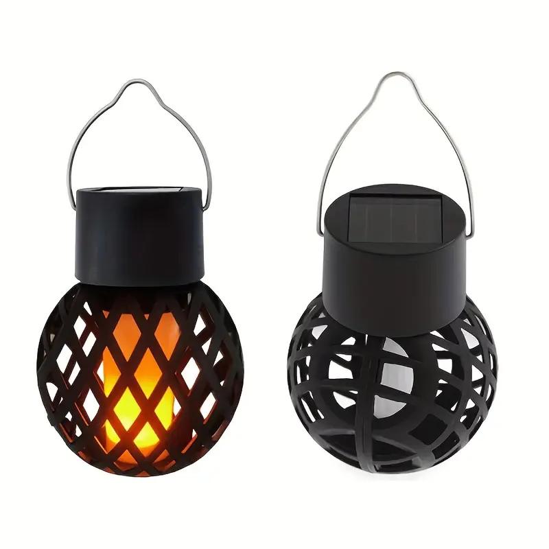 2/4/8pcs Outdoor Solar Lights Featuring Realistic Flickering Flames Suitable for Hanging Or Standing Garden Halloween Decoration