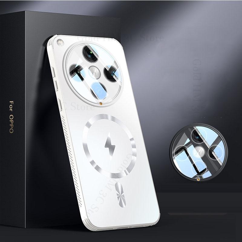 

Противоударный чехол Cooling Armor для Oppo Find X8 Pro X7 для Magsafe, магнитная крышка Magsafing для Reno 12 11 13 Pro, защита камеры Reno 11 China белый