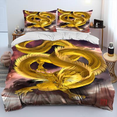 Comforter 3Pcs Chinese Loong Dragon 3D Printed Bedding Set Cozy Soft King Queen Twin Size Birthday Gift Bedroom Decoration