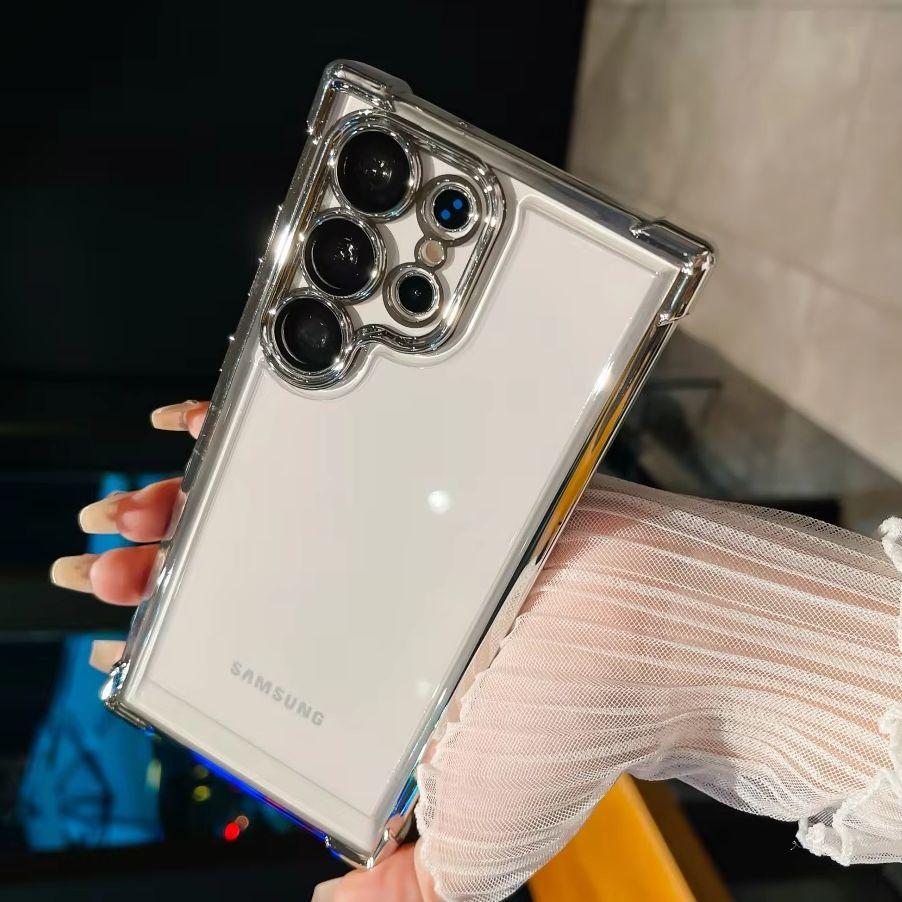 Plating Case For For Samsung Galaxy S26 Edge S25 S24 S23 S22 Ultra Plus FE A56 A53 A35 Shockproof Clear Lens Protection Cover
