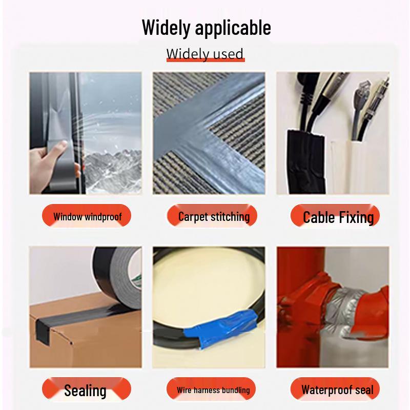 Colored Single-Sided Adhesive Tape for Strong Floor, Carpet, and Blanket Fixing; Waterproof and Durable for Wire Routing and Splicing.