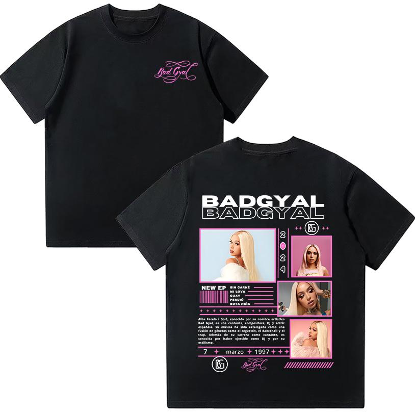 Graphic T Shirts Rapper Bad Gyal Hip Hop Tee High Quality Cotton Women Clothing Harajuku Pop Men T-shirts Casual Y2K Streetwear