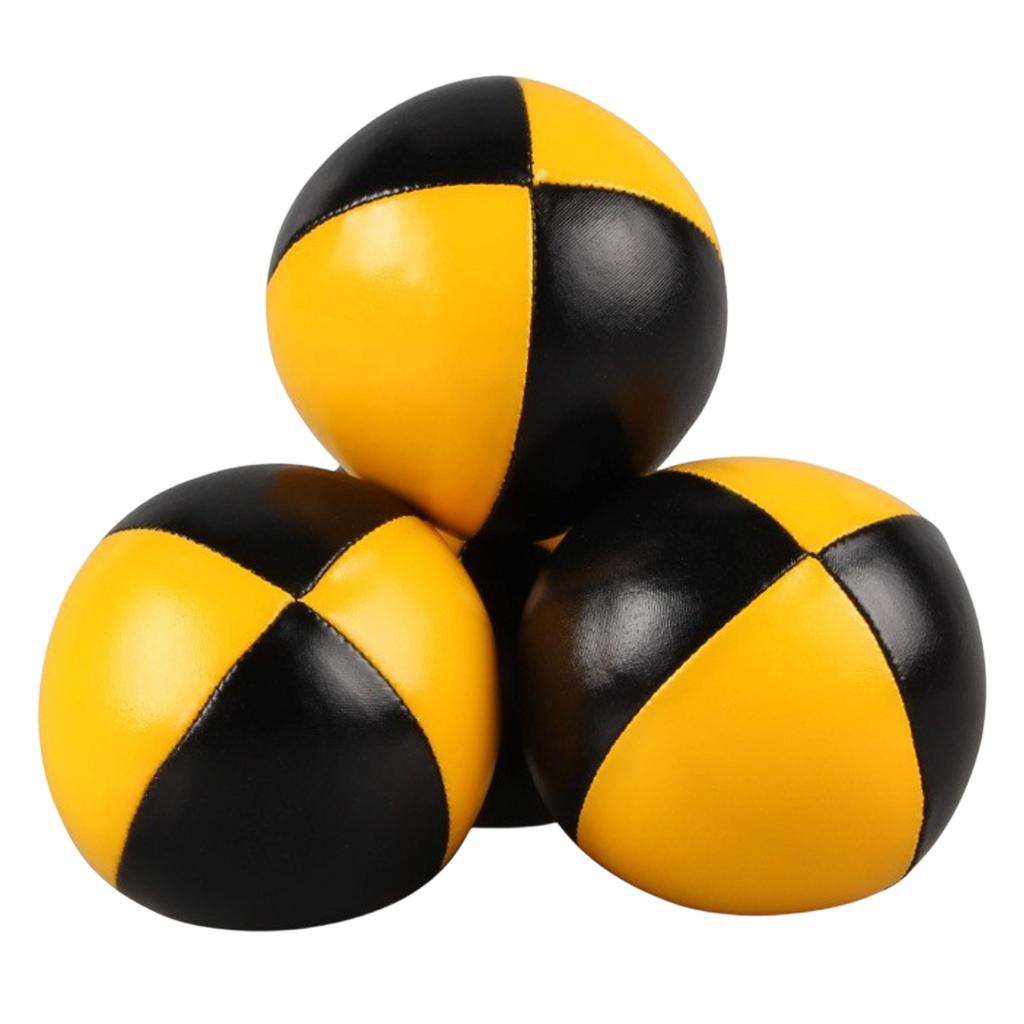 Set of 3 PU Leather Juggling Balls Durable Soft Filled Beanbags for Circus Performance Practice and Skill Development