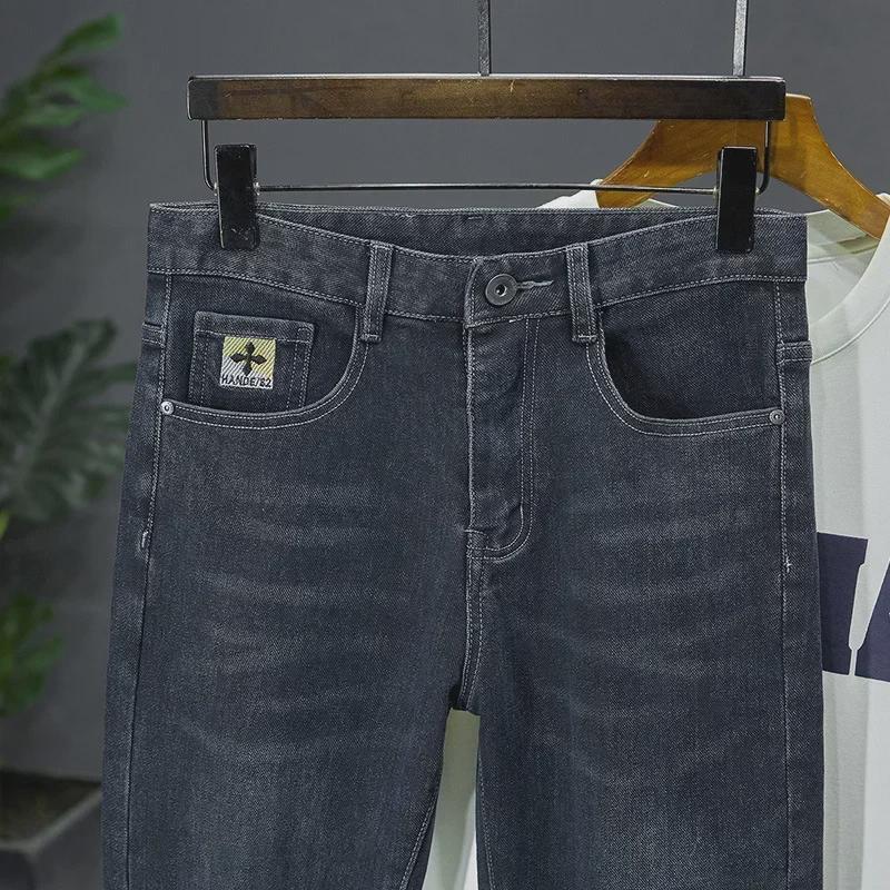 Xintang Men's Slim Straight Jeans: High-End European & American Fashion, Versatile Spring & Autumn Style