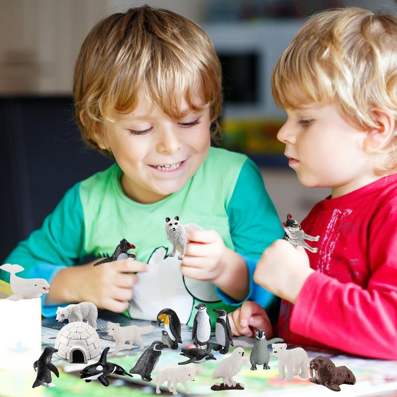 26 Buc Figurine Animale Polare 3D Mini Animale Arctice Delfin Focă Jucării Set Model Decor Acasă Urs Arctic Pentru Copii Cadouri