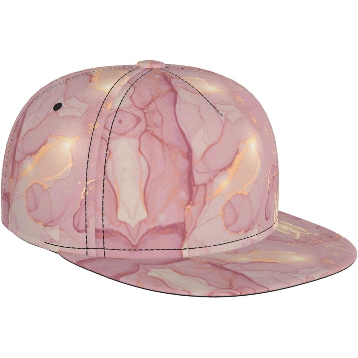 

Pink Purple and Gold Stone Marble Texture Baseball Cap for Men Women, Adjustable Trucker Hat Snapback Sun Dad Cap Lightweight One Size