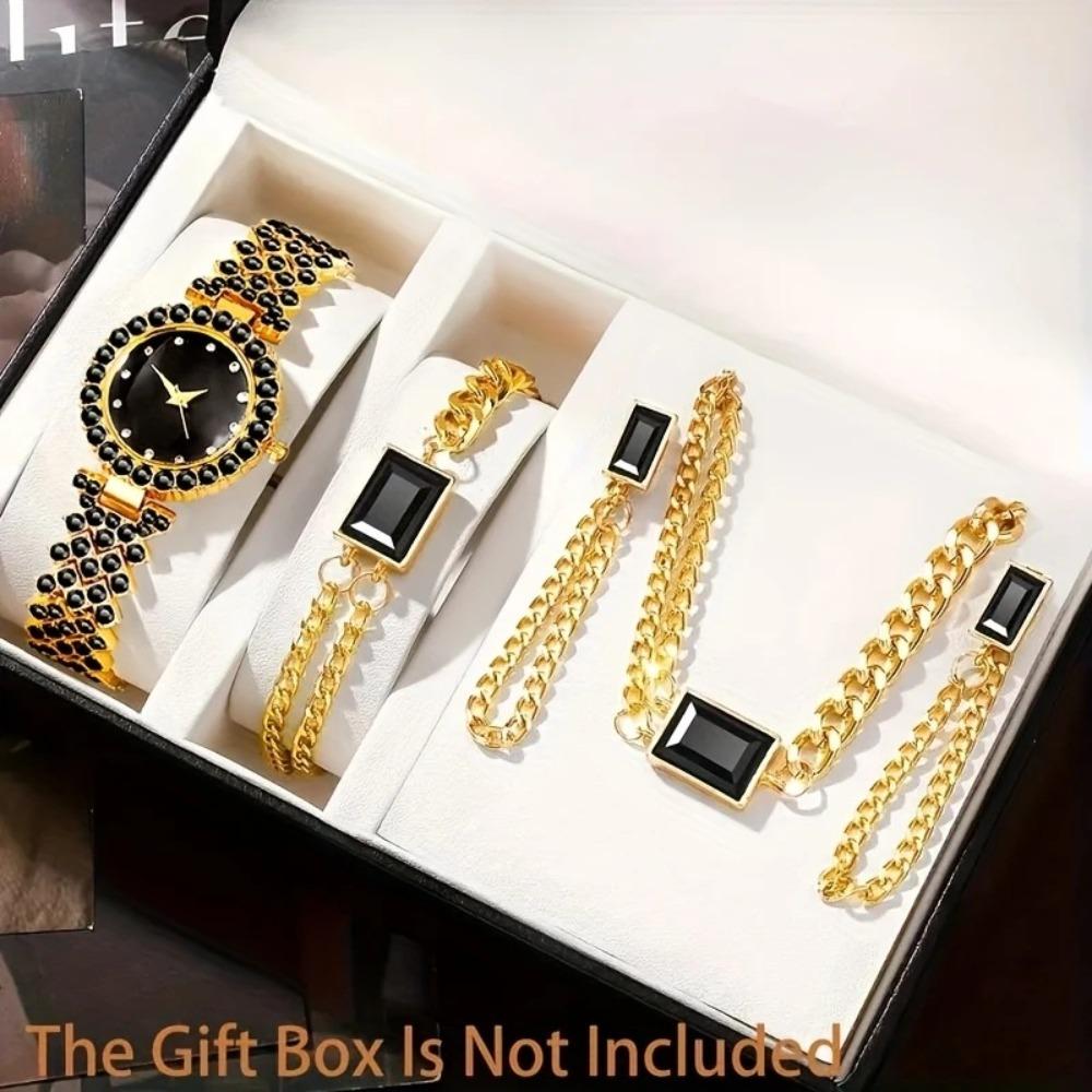 Ceyin European and American Women's Watches, Rhinestone Jewelry, Colored Diamond Quartz Watches, Women's Watches, Exquisite Sets