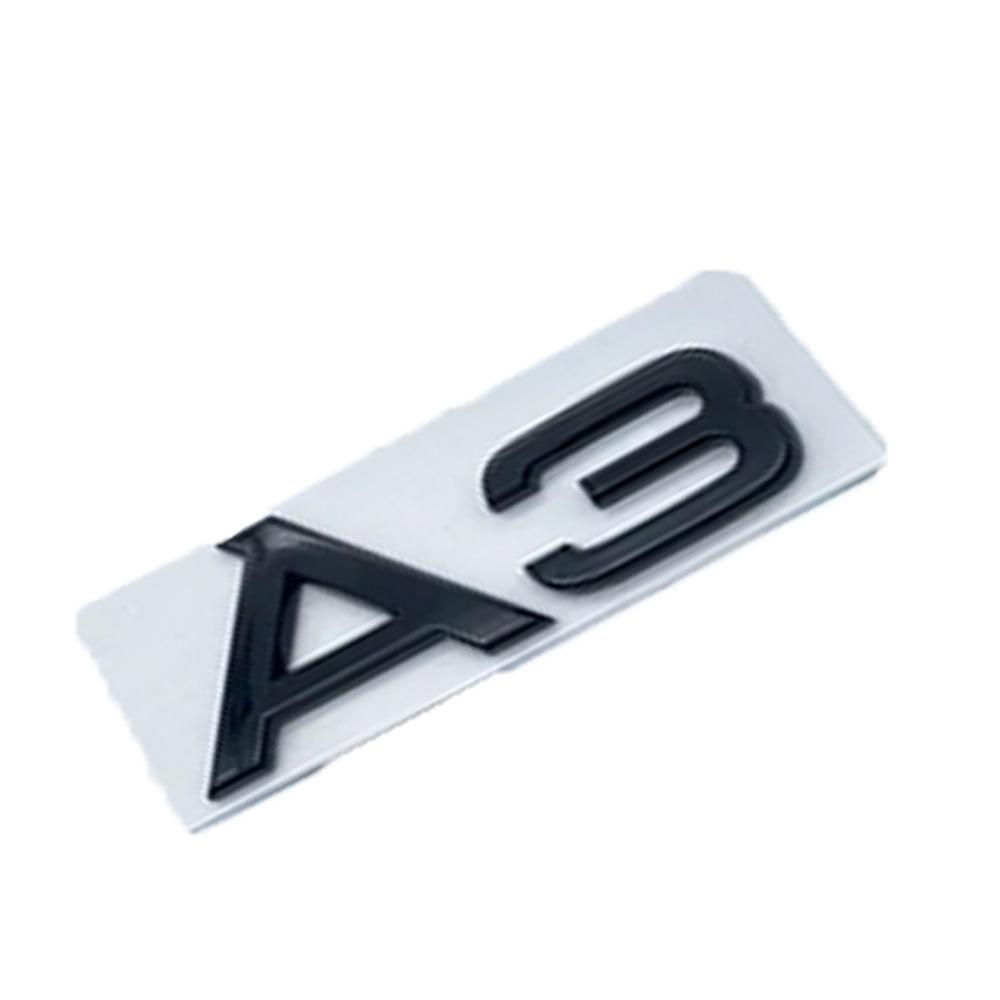 Flat Letter 3D ABS Logo For 4JHGE A3 S3 2.0TDI 35TFSI 40TFSI 45TFSI Car Trunk Lid Badge Logo Sticker Bright Chrome Black