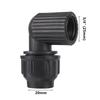 Cotovelo Redutor de 90 Graus com Rosca Fêmea Preta de 1/2" 3/4" 1" para Tubo de Água de Jardim Tubo de PVC Conexão de Irrigação Junção