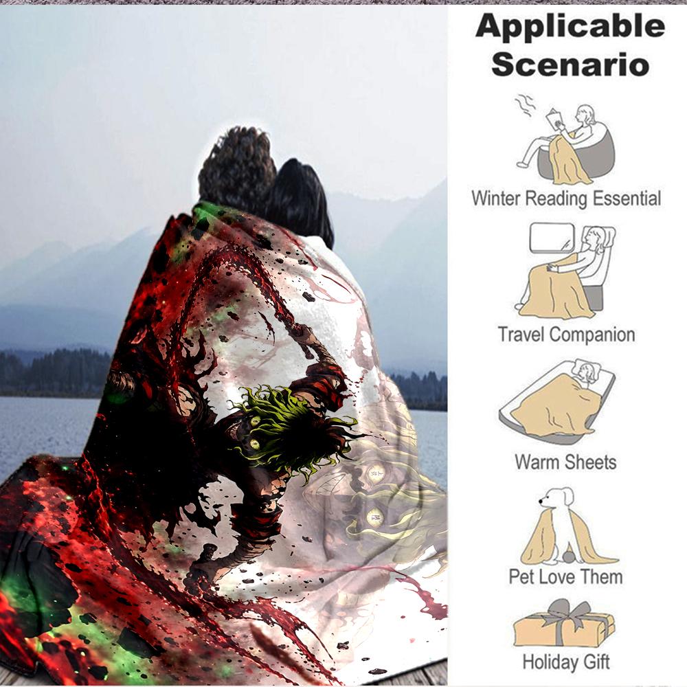 1Pc Vibrant Abstract Fusion Flannel Blanket, Soft And Comfortable, Casual Warm, Camping Travel, Christmas, Halloween Xmas Gift S1503