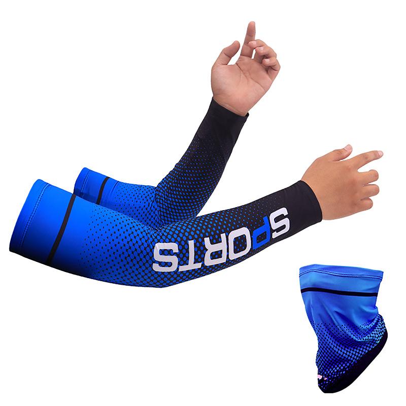 

2023New Ice Silk Sleeve Sunscreen Cuff Uv Sun Protection Arm Sleeves Anti-Slip Men Women Long Gloves Outdoor Cool Sport Cycling 5