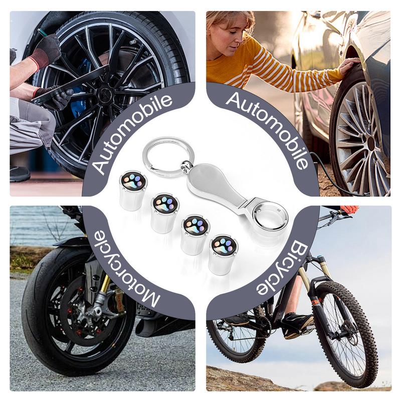 Tire Air Caps Zinc Alloy Tire Pressure Caps Tire Stem Caps Air Valve Caps Air Tire Caps With Footprint Pattern For Various