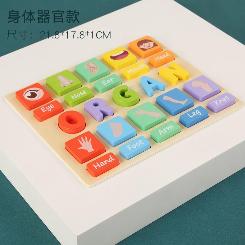 Wooden Children'S Cognitive Pairing Toys Dinosaur Fruit Body Cognitive Puzzle Kindergarten Hand Grab Board