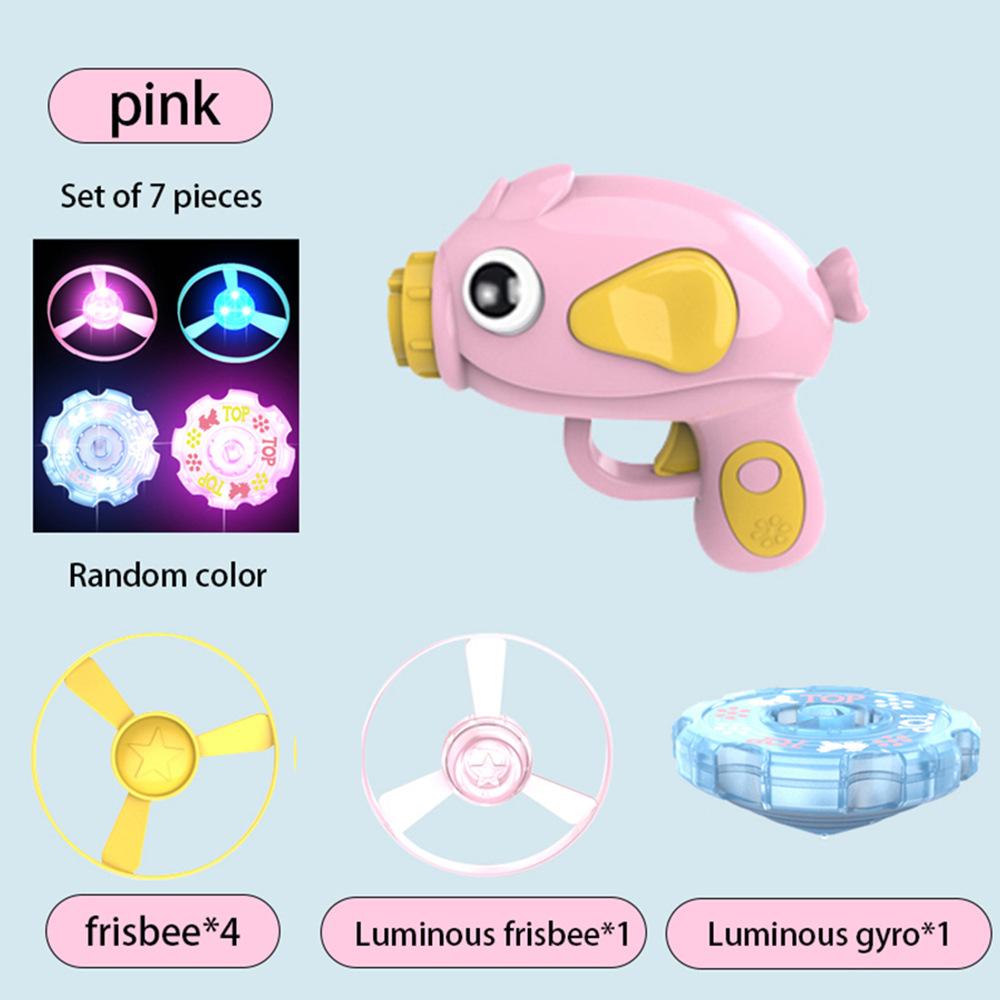 

Детский пусковой пистолет-тарелок, уличный волчок, игрушки, летающий диск, бамбуковая стрекоза, выбрасывающая светящийся гироскопический пистолет