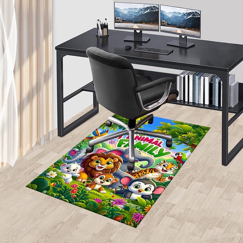 1PC Animal Family Non-Slip Floor Carpet Compatible for Office&Living Room&Bedroom&Dining Room - Soft & Pattern, Vibrant Colors-H0323