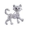 Korean Style Alloy Rhinestone Cat Brooch - Women's Fashion Accessory