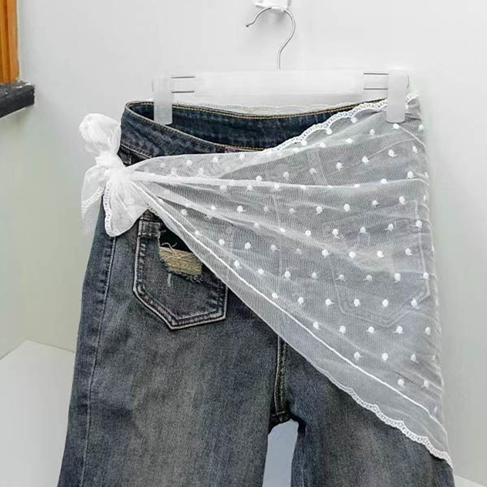 QUENTE Lenço de Cabeça Triangular de Renda Retrô Saia Curta Meia Saia Saia Cortina de Bumbum Acabamento de Renda Avental Pequeno Elegante Renda Floral Lenço de Cabelo