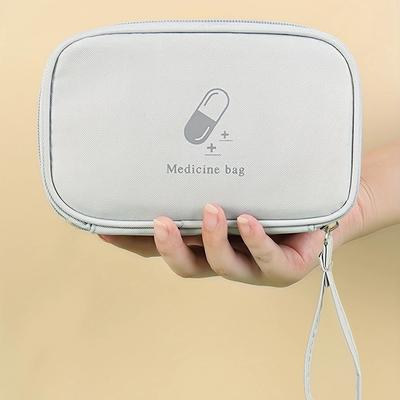 1pc Portable Medicine Bag First Aid Kit Medical Organizer Outdoor Travel Pouch, Emergency Medical Supplies Storage Case