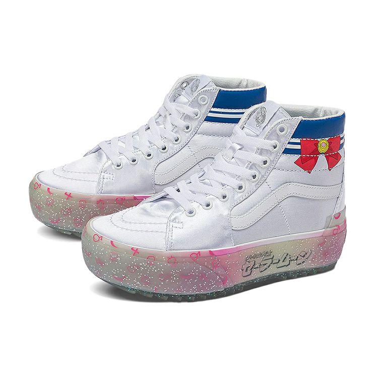 Vans Sailor Moon X Sk8-Hi Stacked Pretty Guardian - Silver Unisex Sneakers White VN0A4BTWSLV