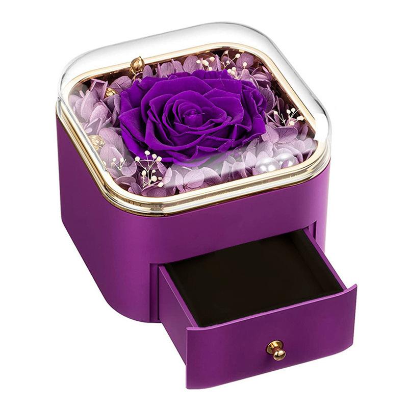 Eternal Rose Box Purple Eternal Rose Box for Her, Valentine s Day Present, Romantic Surprise for Mother s Day