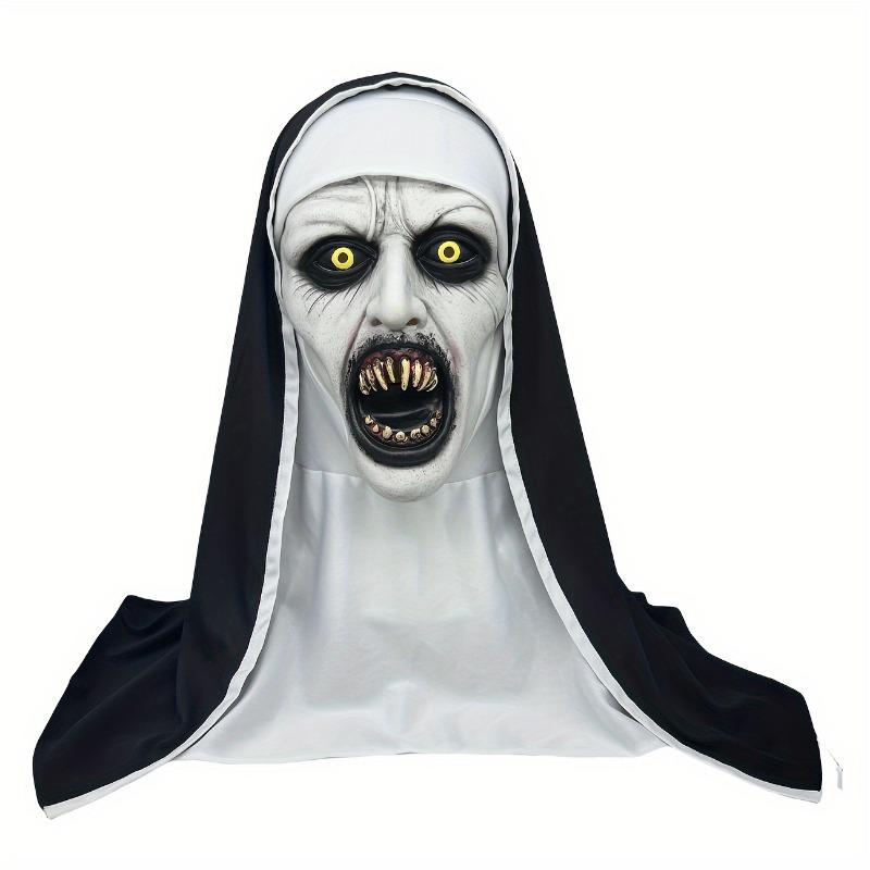 

Mask Frightening Nun Costume Synthetic Latex Street Style Horror Accessory Realistic Details Halloween Horror Theme Events