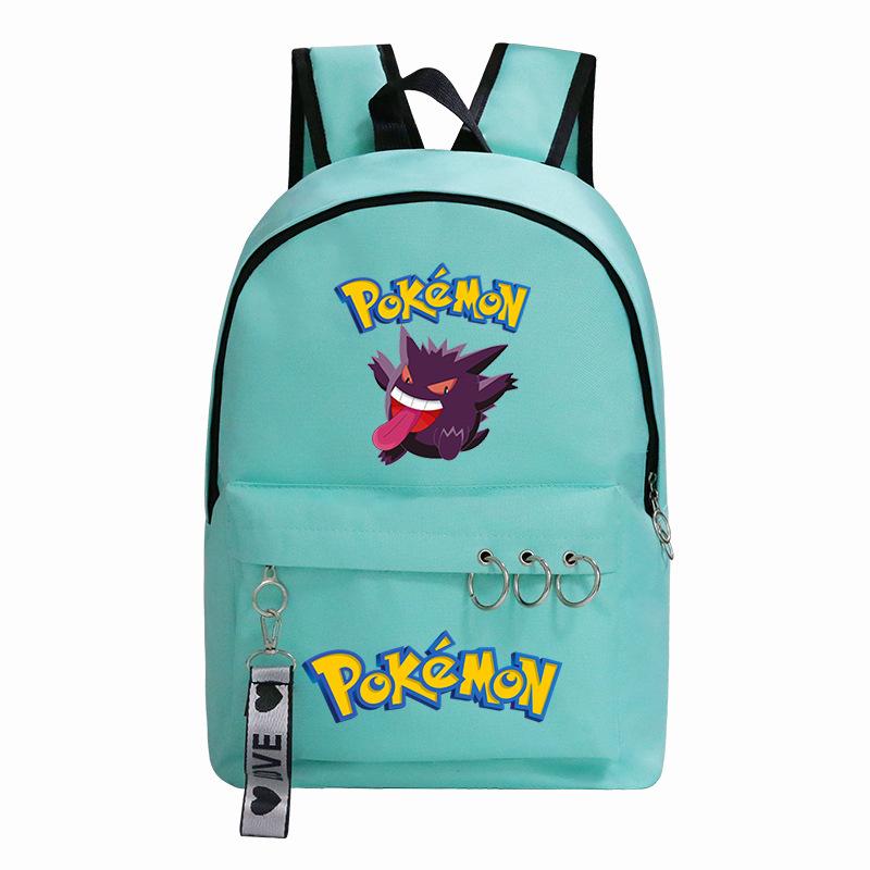 Animation Odd Print Travel Bag Large Capacity Mint Green Student Schoolbag