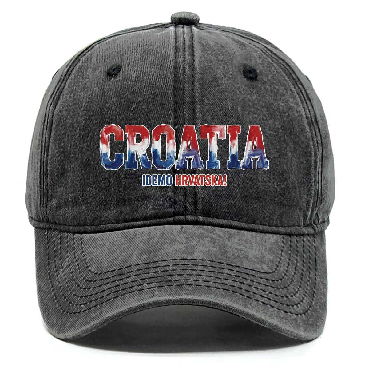 

Бейсболка Snapback с принтом флага CROATIA IDEMO HRVATSKA , Регулируемая Бейсболка Snapback Ретро Всесезонная Хип-хоп Повседневная Кепка Отца as the picture чёрный