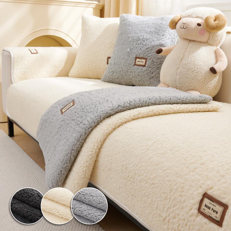 

Чехол для дивана Sherpa Plush Anti-Slip, декоративный мягкий диван, полотенце, подушка для дивана на 1/2/3/4 места для гостиной, современная защита мебели 70x70cm only Armrest