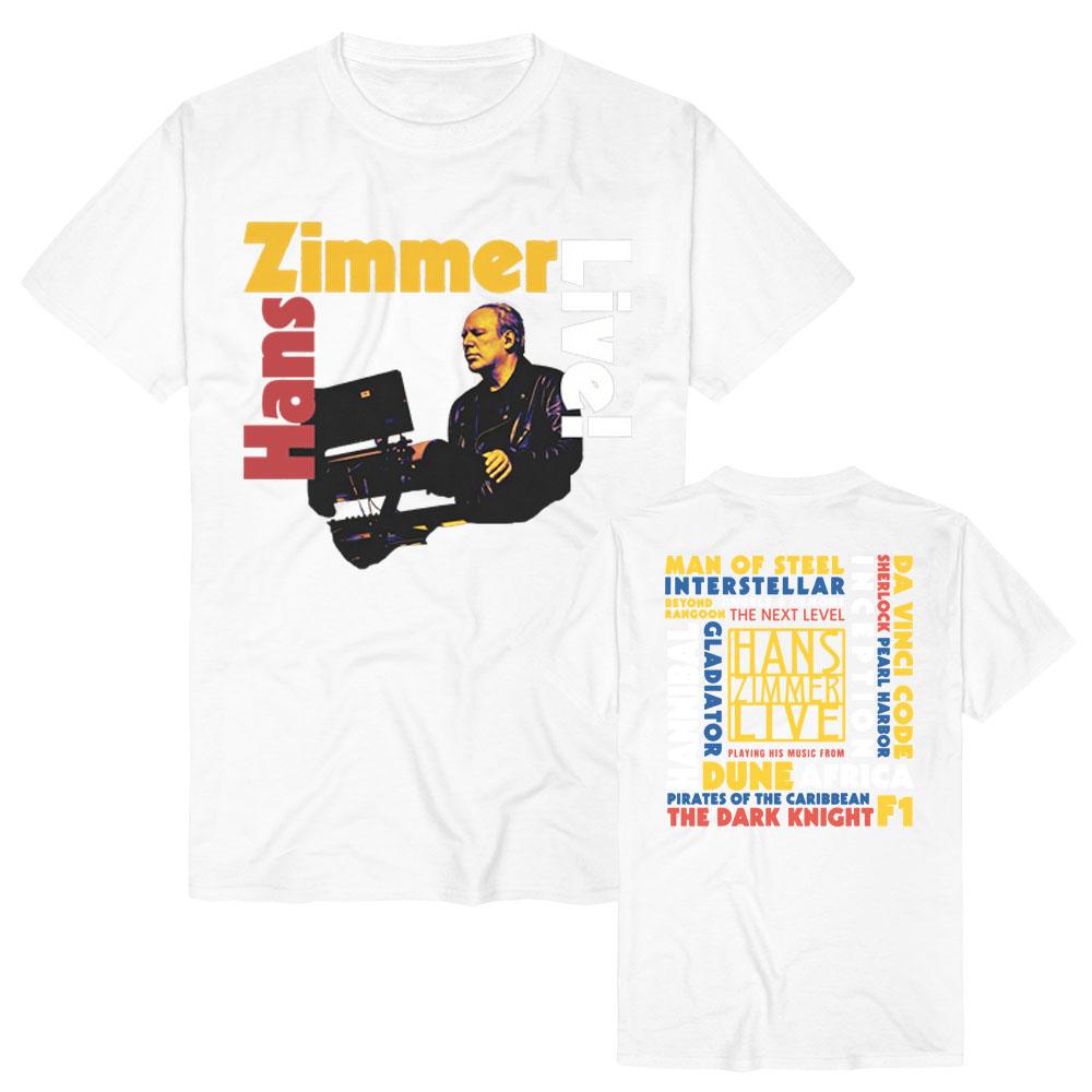 Hans Zimmer Vintage Tour Grafické Tričko 90s Retro & Farebné Bloky Okrúhly Výstrih Tričko Pohodlné Bavlnené Tričko Krátky Rukáv Unisex Tričko Top