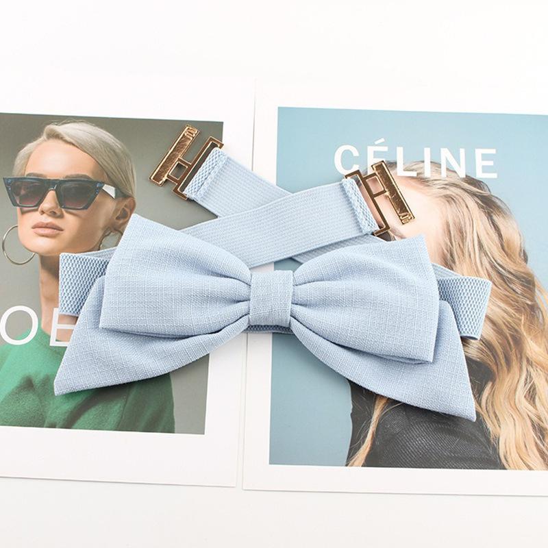 Bow Women'S Elastic Wide Waist Seal With Suit Sweater Dress Elastic Decorative Belt