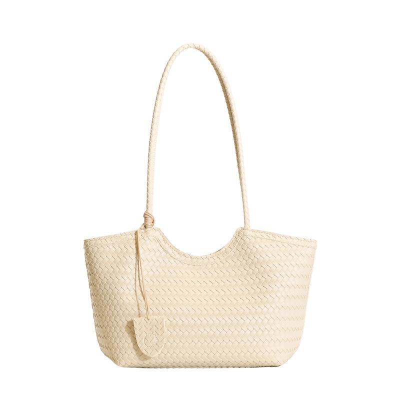 Versatile Large-Capacity Woven PU Leather Shoulder Bag - Stylish Urban Handbag for Women