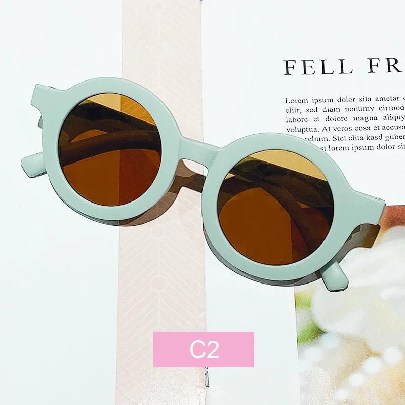 Fashion Children'S Color Round Frame Light Pc Cute Small Face Sunglasses New Kids Outdoor Protective Sun Glasses Uv400 Eyewear