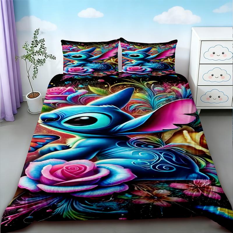 Stitch Kids Duvet Cover Set Cartoon Quilt Cover Bedding Set Queen King Full Size for Children Teens Bedroom Home Decor