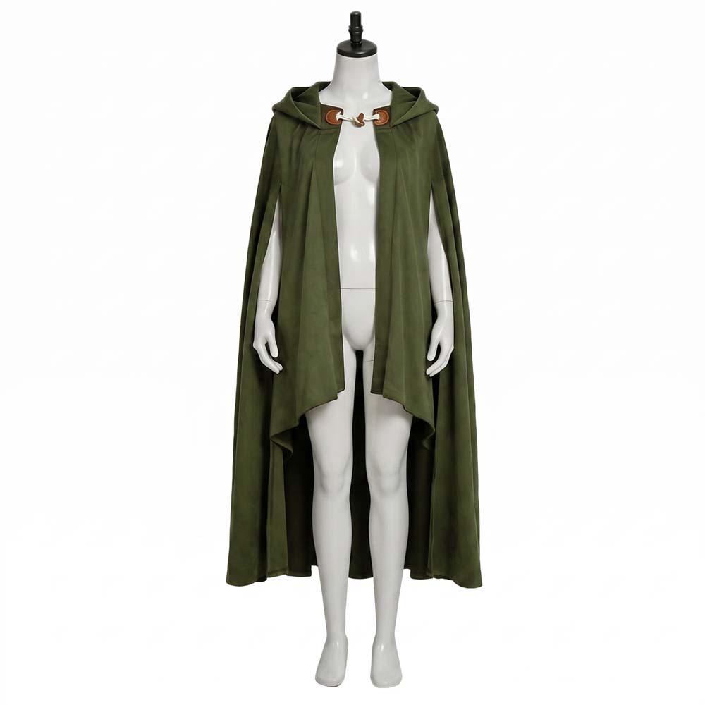 2026 Zamszowy Płaszcz Rycerza Halloweenowy Hobbit Cosplay Peleryna Role Play Długa Peleryna dla Dorosłych Dzieci Brązowy
