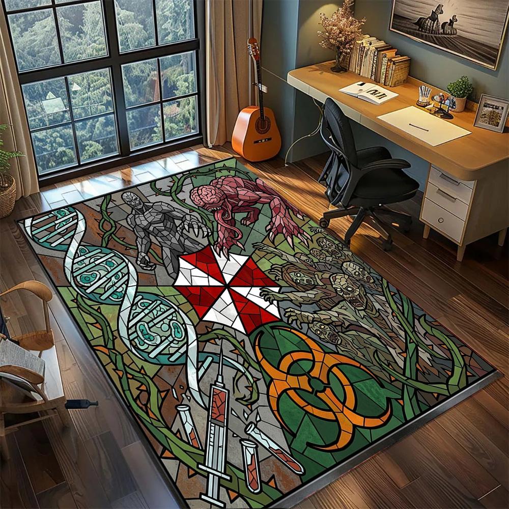 Resident Evil Non Slip Decor Large Area Washable Floor Mat Rug Carpet Gamer Room Bedroom Home.-TING