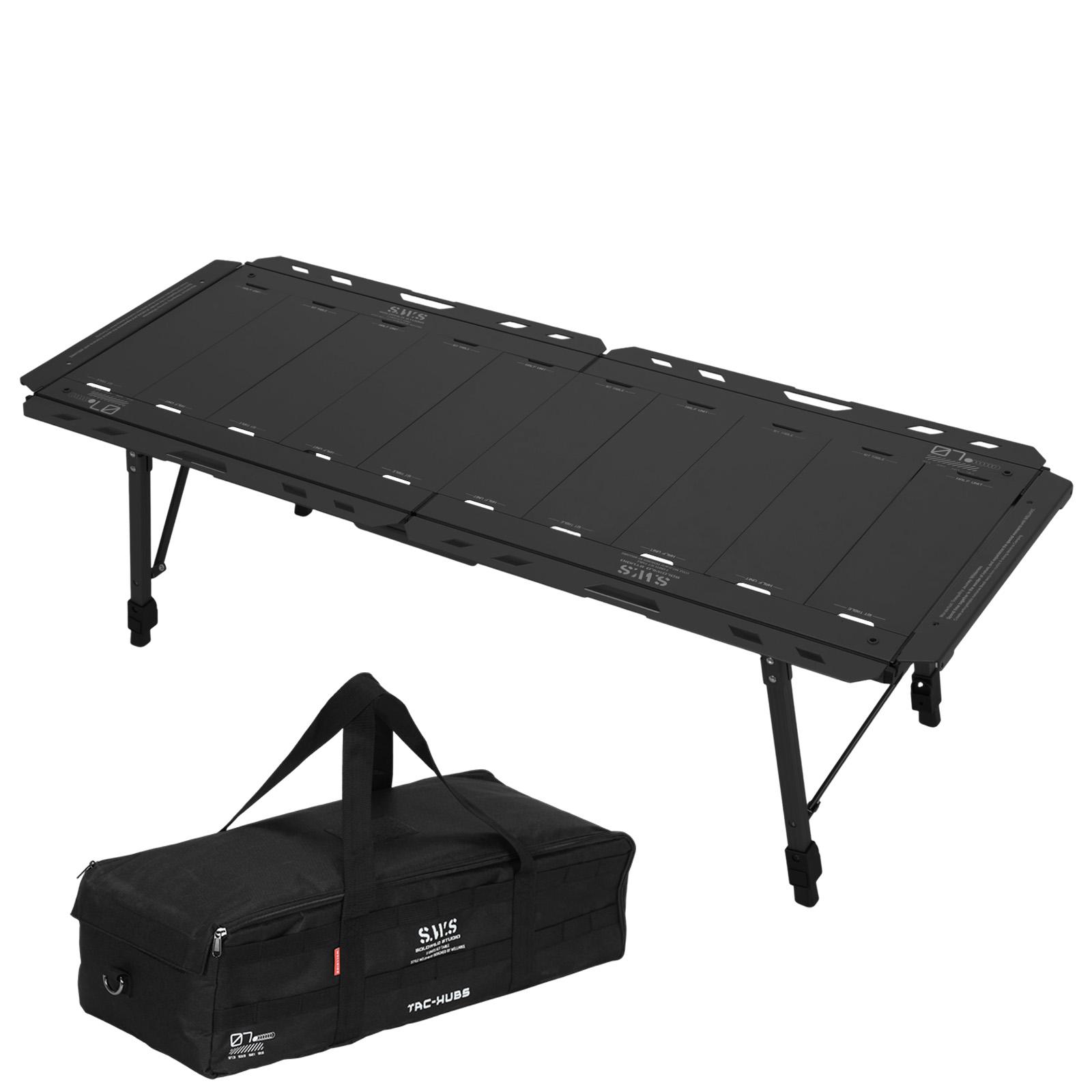 

Foldable IGT Camping Table 120KG Load Capacity with Adjustable Height Leg with Carry Bag for Hiking Picnic Fishing Beach чёрный