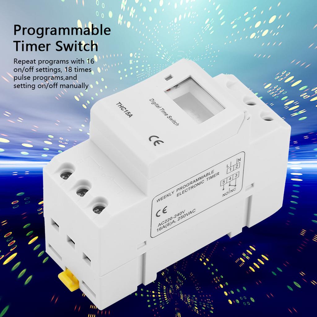 Programmable Timer  , THC15A Timer   220-240VAC 16A DIN Rail Digital Programmable Timer  , Wall  es