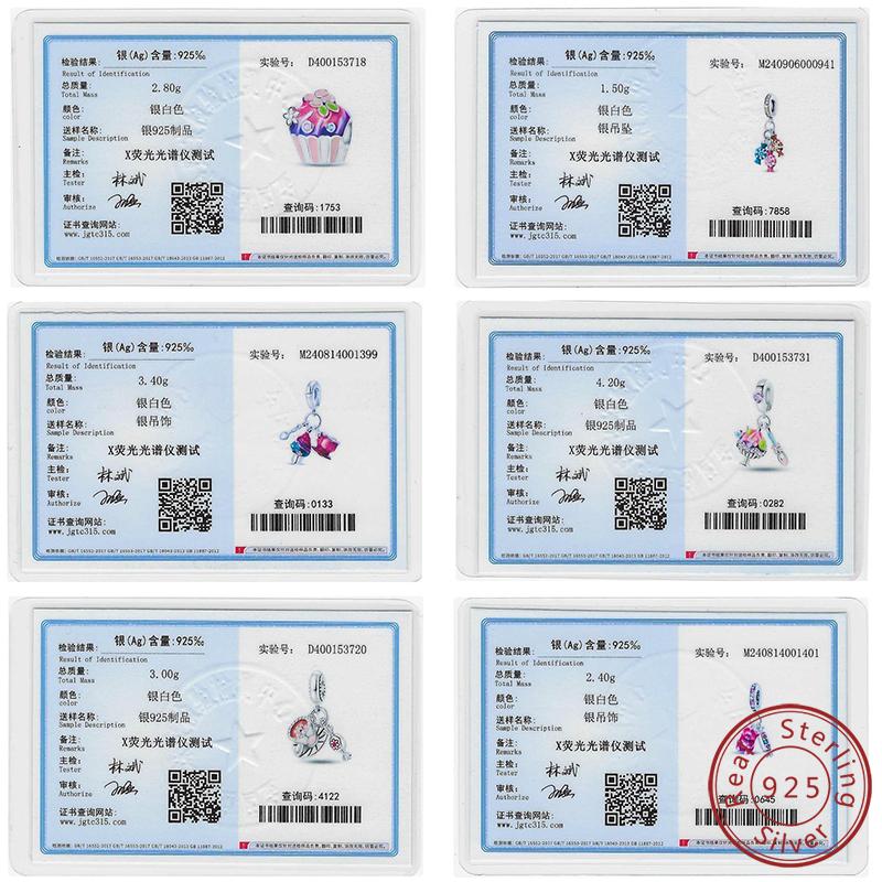 925 Silver Little Bear Soft Candy Coffee Strawberry Cake Afternoon Tea Charms Beads Fit Qikaola Bracelets DIY Jewelry