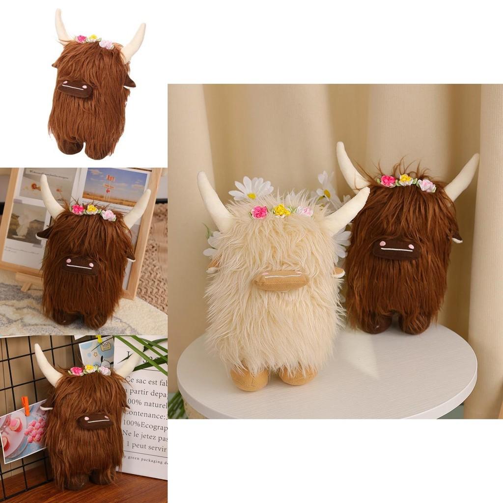 Highland Cow Plush Toy For Home Decor And Play Scottish Cattle Stuffed Animal