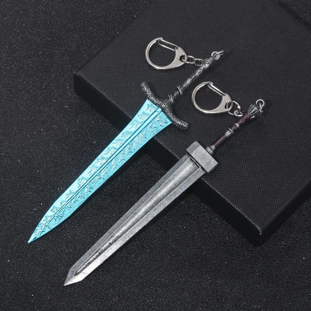 Game Darkmoon Claymore Prosthesis Sword Keychain Pendant Elden Death Dagger Ring Game for Women Men Keyring Gift Accessories