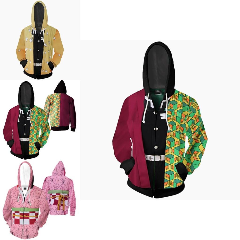 Demon Slayer Kimetsu No Yaiba Vibrant Soft Zipper Up Hoodie For Comfort