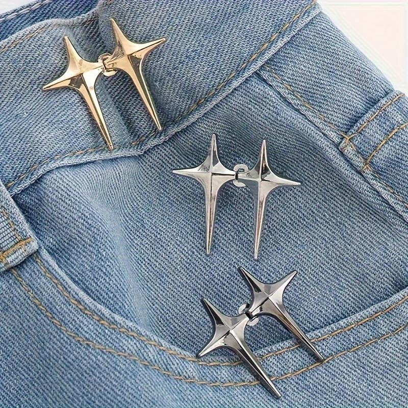 1 Pair Waist Buckle, A Star Shaped Waist Buckle Decorative Buttons, No Sewing, Detachable Button For Waist Adjustment